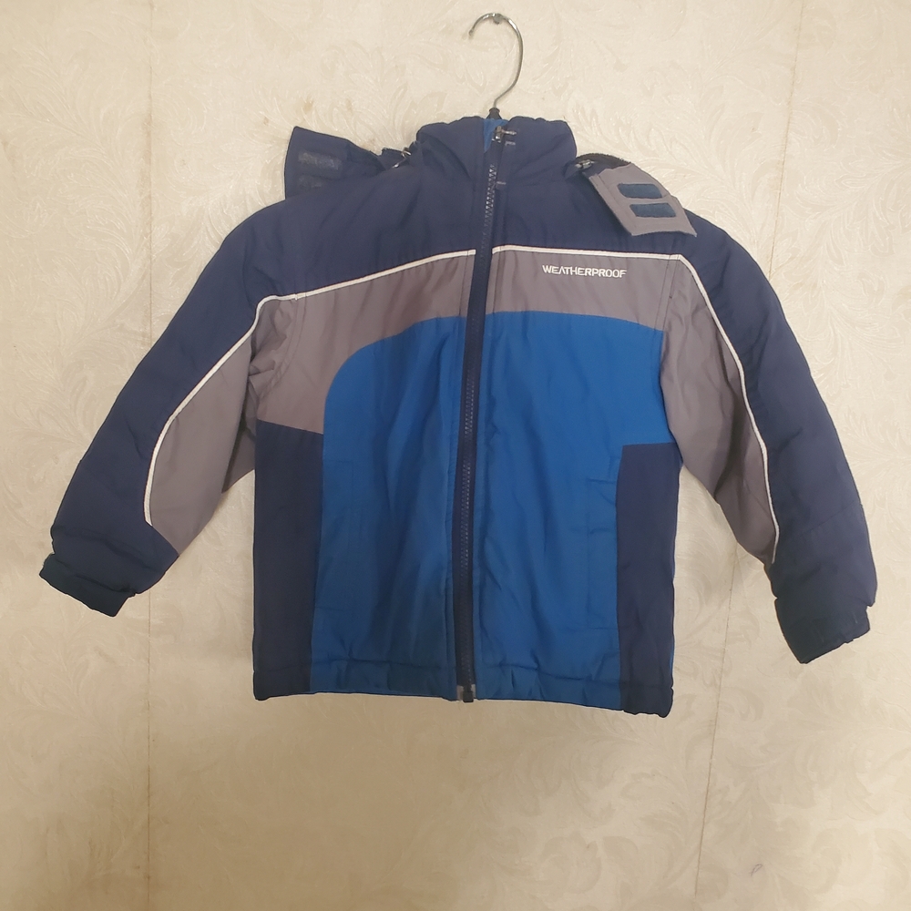 Blue and Gray Weatherproof Kids Jacket